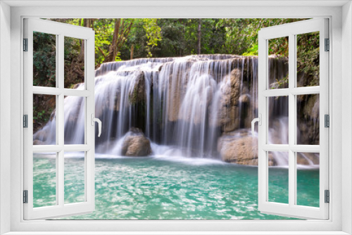 Fototapeta Naklejka Na Ścianę Okno 3D - Erawan waterfall