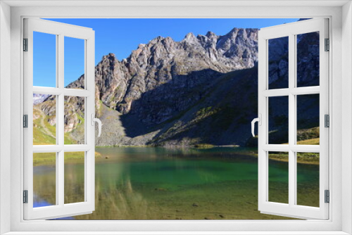 Fototapeta Naklejka Na Ścianę Okno 3D - Ailampa lake located on Ak-Suu Traverse trek next to Jyrgalan and Karakol in Kyrgyzstan