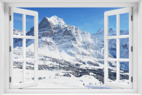 Fototapeta Naklejka Na Ścianę Okno 3D - Grindelwald, winter scenery, Swiss Alps