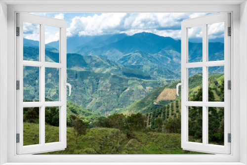 Fototapeta Naklejka Na Ścianę Okno 3D - Beautiful Antioquia landscape with green mountains full of coffee plants