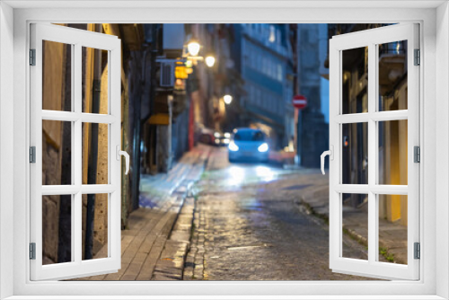 Fototapeta Naklejka Na Ścianę Okno 3D - View of night street of old town