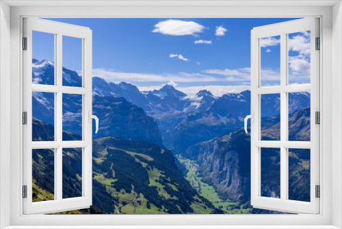 Fototapeta Naklejka Na Ścianę Okno 3D - The Swiss Alps, a breathtaking mountain range nestled in the heart of Europe, captivate with their majestic peaks, pristine landscapes, and timeless charm.
