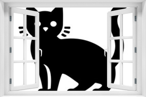 Fototapeta Naklejka Na Ścianę Okno 3D - Black Cat