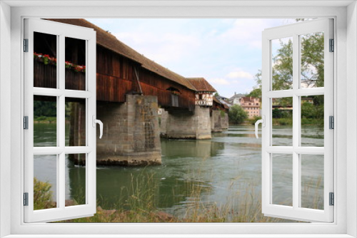 Fototapeta Naklejka Na Ścianę Okno 3D - Holzbrücke Bad Säckingen