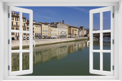 Fototapeta Naklejka Na Ścianę Okno 3D - River Arno, Florence, Tuscany, Italy