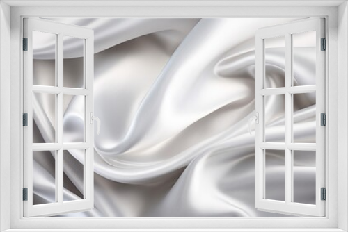 Silver Serenity: Close-up of White Satin for Subtle Backgrounds