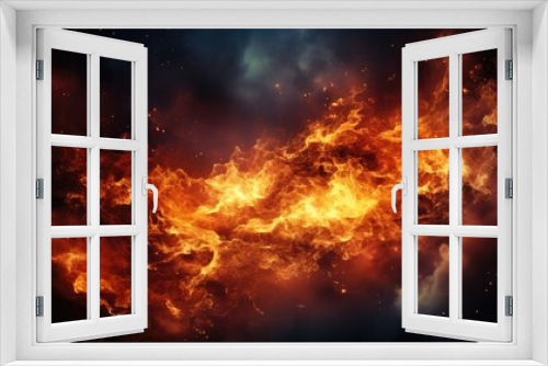 fire effet background design with smoke effects, lighting, spark, blast,