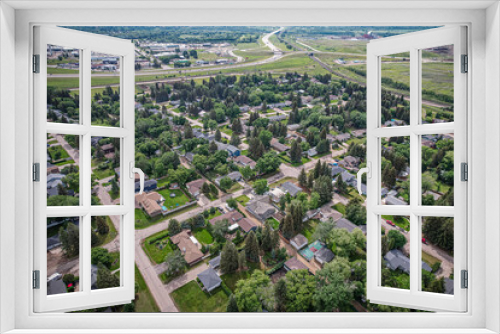 Fototapeta Naklejka Na Ścianę Okno 3D - Aerial of the Montgomery Place Neighborhood in Saskatoon