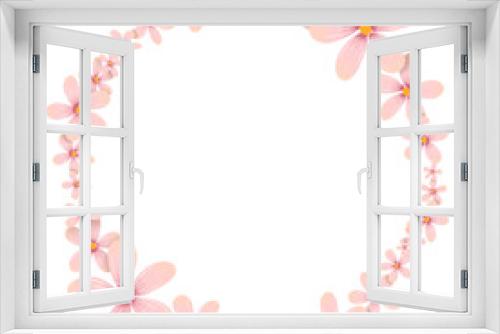 Fototapeta Naklejka Na Ścianę Okno 3D - Aesthetic vintage pink flower wreath round frame borders