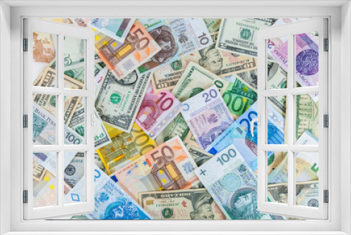 Dollar, euro and polish zloty money background