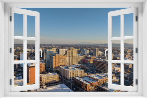 Fototapeta Naklejka Na Ścianę Okno 3D - downtown spokane washington buildings center