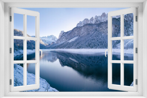 Fototapeta Naklejka Na Ścianę Okno 3D - Gosausee im Schnee