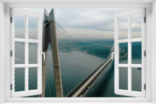 Fototapeta Naklejka Na Ścianę Okno 3D - The Osmangazi Bridge spans across the Gulf of Izmit in Dilovasi, Turkey, 