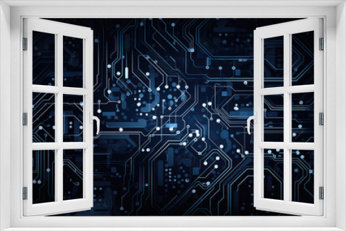 Modern Dark Blue Background with Circuitry