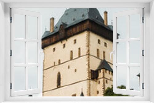 Fototapeta Naklejka Na Ścianę Okno 3D - Medieval Karlstejn castle walls and towers