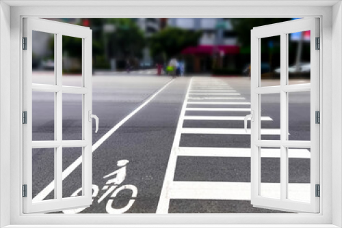 Fototapeta Naklejka Na Ścianę Okno 3D - bicycle lane in the city