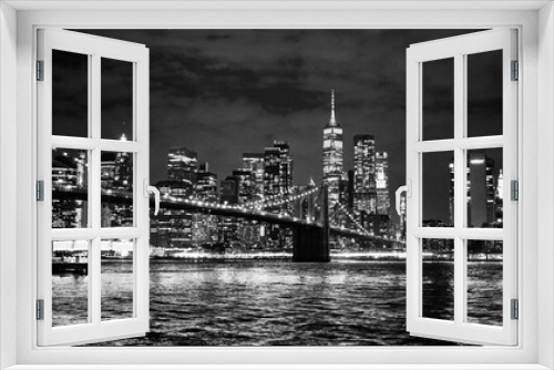 Fototapeta Naklejka Na Ścianę Okno 3D - Brooklyn Bridge at night