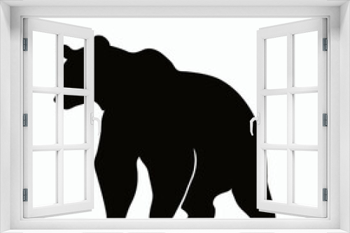 Fototapeta Naklejka Na Ścianę Okno 3D - Vector Silhouette of Bear, Strong Bear Illustration for Forest and Wildlife Projects