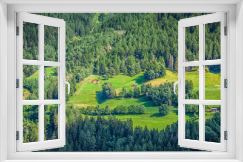 Fototapeta Naklejka Na Ścianę Okno 3D - Summer mountain landscape around Gletsch, Switzerland