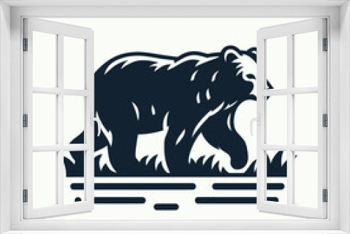 Fototapeta Naklejka Na Ścianę Okno 3D - bear silhouette logo vector animals illustration,Bear icon modern symbol for graphic and web design