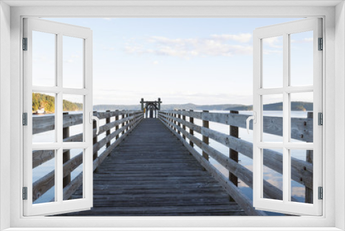 Fototapeta Naklejka Na Ścianę Okno 3D - Wooden Walkway in Orcas Island Harbor
