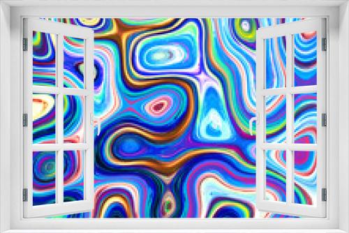 Abstract liquid space pattern art with circles and waves