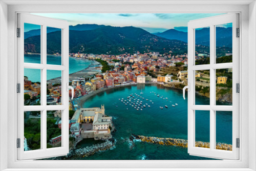 Fototapeta Naklejka Na Ścianę Okno 3D - View of the Bay of Silence in Sestri Levante, Liguria, Italy