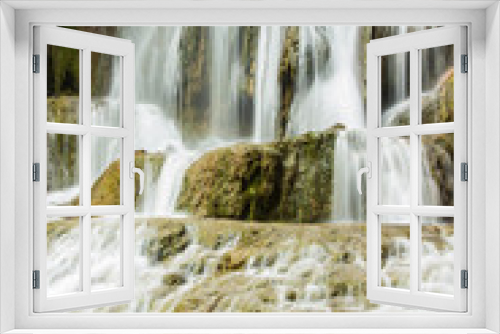 Fototapeta Naklejka Na Ścianę Okno 3D - Waterfall in Slovakia close up