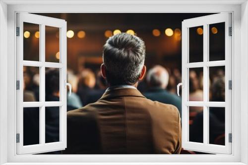 Rear view of unidentified participant in the audience at a business and entrepreneurship symposium