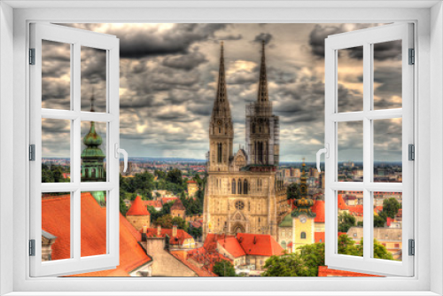 Fototapeta Naklejka Na Ścianę Okno 3D - View of Zagreb Cathedral - Croatia