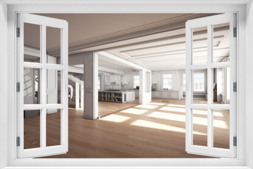 Renovation interior. renovation concept - apartment restoration or refurbishment. generative ai