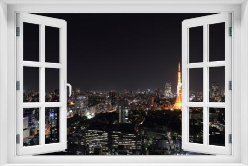 Fototapeta Naklejka Na Ścianę Okno 3D - top view of Tokyo cityscape at night
