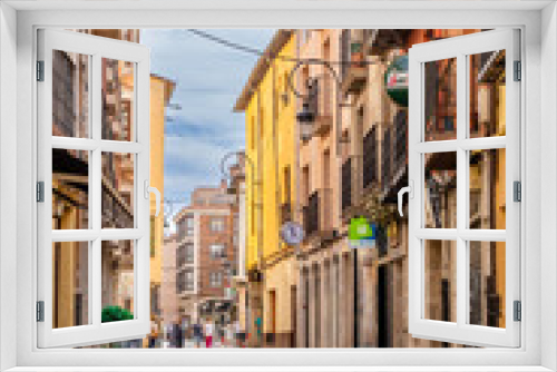 Fototapeta Naklejka Na Ścianę Okno 3D - Aranda de Duero, Spain - October 12, 2023: buildings of the historic center of the city of Aranda de Duero in the province of Burgos, Spain