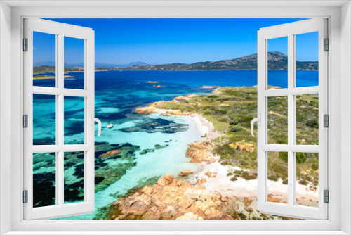 Fototapeta Naklejka Na Ścianę Okno 3D - Drone view over Isola Piana island, Olbia area, Sardinia, Italy