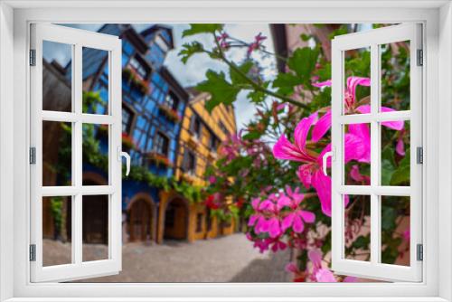 Fototapeta Naklejka Na Ścianę Okno 3D - The colors of Alsace during Springtime - French fairytale village with spring flowers