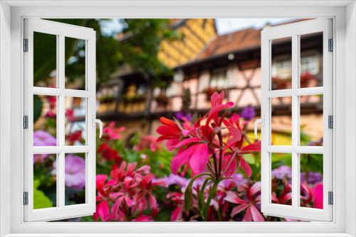 Fototapeta Naklejka Na Ścianę Okno 3D - The colors of Alsace during Springtime - French fairytale village with spring flowers