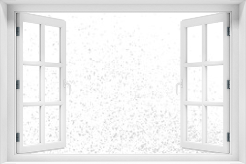 Fototapeta Naklejka Na Ścianę Okno 3D - Photo image of falling down snow, fine small size snows. Freeze shot on black background isolated overlay. Fluffy White snowflakes splash cloud in mid air. Real Snow throwing shower