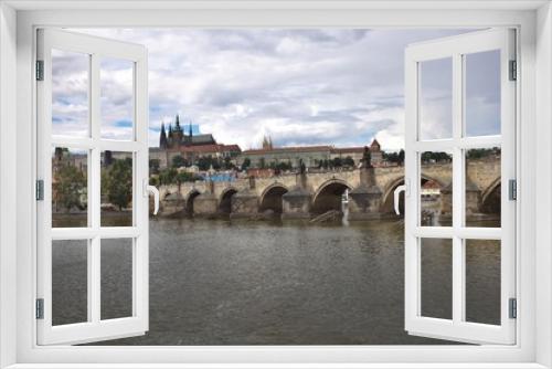 Fototapeta Naklejka Na Ścianę Okno 3D - Prague - view of the Charles Bridge