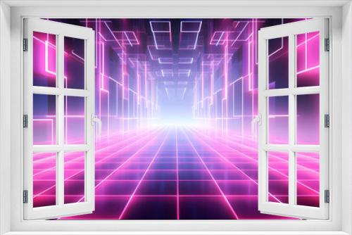 Hologram, pink tone, lines, graphic painting on background abstract poster web page PPT background, digital technology