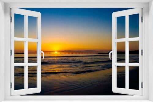 Fototapeta Naklejka Na Ścianę Okno 3D - Sunset bridge