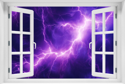 Bright neon purple plasma lightning, abstract energy and electricity background