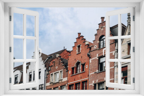 Fototapeta Naklejka Na Ścianę Okno 3D - Historic center of Antwerp and beautiful Flemish architecture