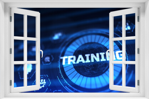 Business Training Coaching personal development concept on virtual screen.