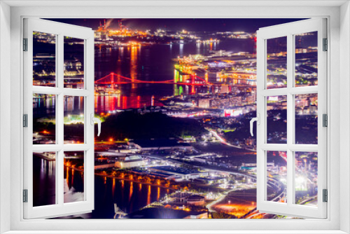 Fototapeta Naklejka Na Ścianę Okno 3D - 福岡県　北九州市　皿倉山からの夜景