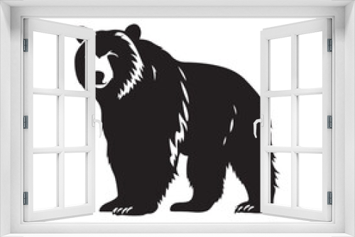 Fototapeta Naklejka Na Ścianę Okno 3D - Bear silhouette Vector On White Background.