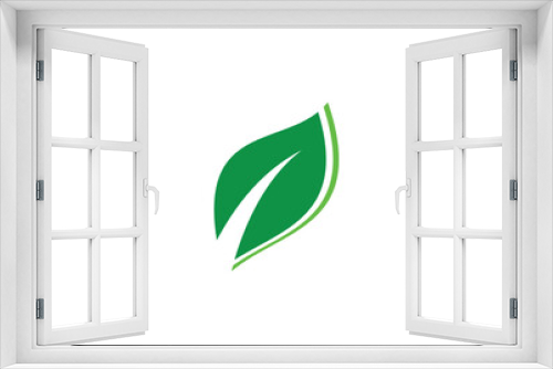Fototapeta Naklejka Na Ścianę Okno 3D - Green Leaf natural logo design, Vector design template