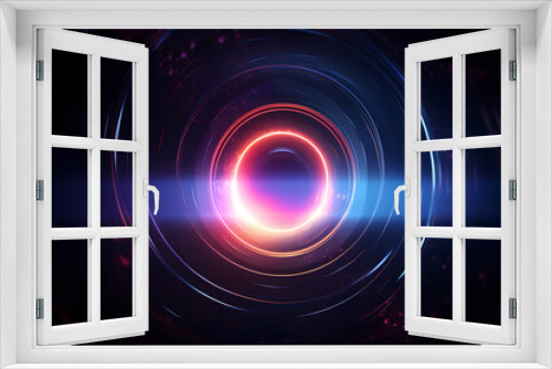 Fototapeta Naklejka Na Ścianę Okno 3D - Black hole,bright circle light,sci-fi concept,closeup