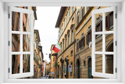 Fototapeta Naklejka Na Ścianę Okno 3D - Facciata palazzi signorili, centro storico, Pisa