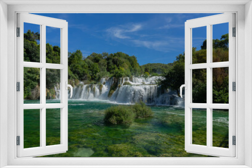 Fototapeta Naklejka Na Ścianę Okno 3D - waterfall, water cascade on the river