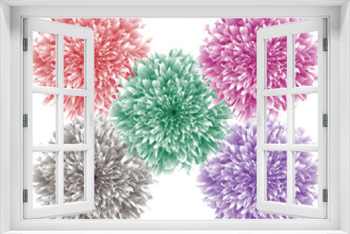 Fototapeta Naklejka Na Ścianę Okno 3D - Set of Flowers Isolated Vectors on White